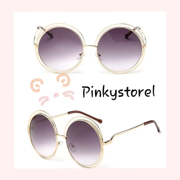 🐚NEW Vintage Gold Dark Purple Sunglasses🐚 - Picture 3 of 8